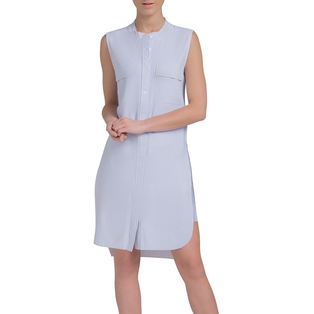 NWT Lysse Women's White Archie Stretch Microfiber Shirtdress Size small